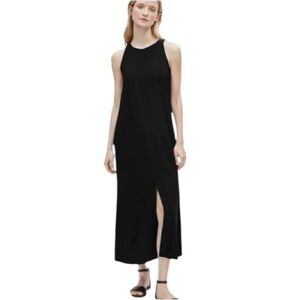 Eileen Fisher Tencel & Viscose Crepe Front Slit Maxi Dress size M